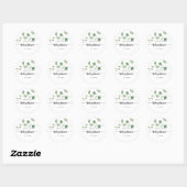 Sticker Rond Faveur de Baby Shower Eucalyptus Délice Vert   (Feuille)