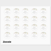Sticker Rond Faveur de baby shower Fleurs sauvages délicates Co (Feuille)
