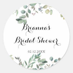 Sticker Rond Faveur de Baby Shower Mariage Joie de Feuillage d'