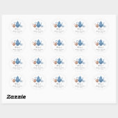Sticker Rond Faveur de Baby Shower Rustique sur le Thé (Feuille)