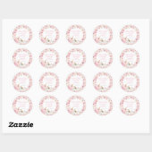 Sticker Rond Faveur de citrouille rose automnale (Feuille)