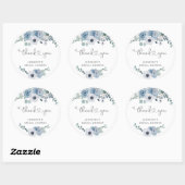 Sticker Rond Faveur de douche de mariage bleu poussiéreux  (Feuille)
