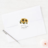 Sticker Rond Faveur de douche nuptiale florale jaune rustique (Enveloppe)