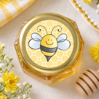 Sticker Rond Faveur de fête d'anniversaire en nid d'abeille de