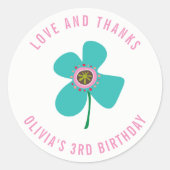 Sticker Rond Faveur de fête d'anniversaire pour fille Summer Bl (Devant)