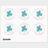Sticker Rond Faveur de fête d'anniversaire pour fille Summer Bl (Feuille)