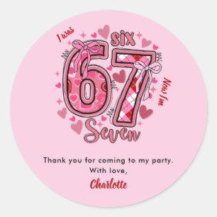 Sticker Rond Faveur de fête d'anniversaire pour filles de 7 ans