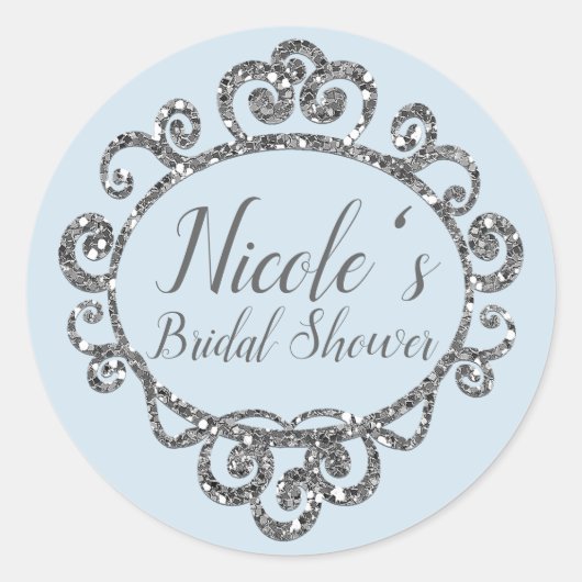 Sticker Rond Faveur de fête d'anniversaire scintillante de pail (Devant)