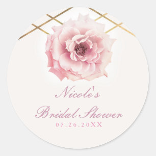 Sticker Rond Faveur de fête de douche de mariage floral glamour