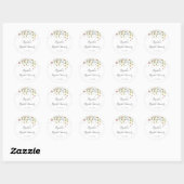 Sticker Rond Faveur de Fête de Mariage Fleurs Sauvages Délicate (Feuille)