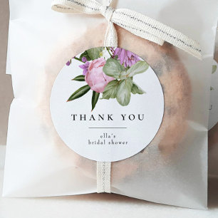 Sticker Rond Faveur de Fête de Mariage Jardin de Fleurs