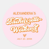 Sticker Rond Faveur de fête d'enterrement de vie de jeune fille (Devant)