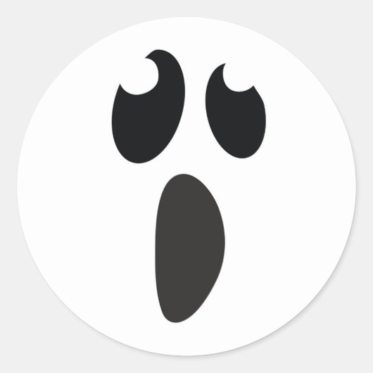 Sticker Rond Faveur de fête d'Halloween à visage fantôme (Devant)