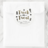 Sticker Rond Faveur de fête d'Halloween Chic Fantôme Trick or T (Sac)