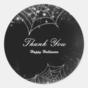 Sticker Rond Faveur de fête d'Halloween Toiles d'araignées scin