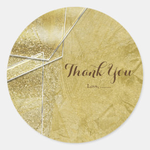 Sticker Rond Faveur de fête Glam Verre Cristal Paillettes Dorée