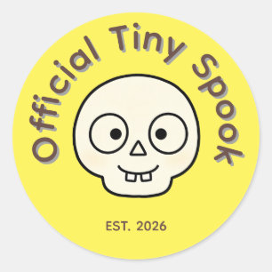 Sticker Rond Faveur de fête officielle de squelette effrayant m