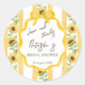 Sticker Rond Faveur de fête prénuptiale tournesols amour en fle (Devant)