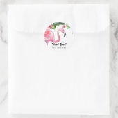 Sticker Rond Faveur de fête tropicale de flamant rose (Sac)