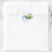 Sticker Rond Faveur de mariage au citron aquarelle (Sac)