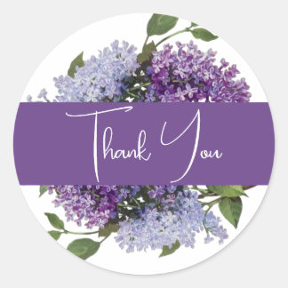 Sticker Rond Faveur de mariage aux lilas violets