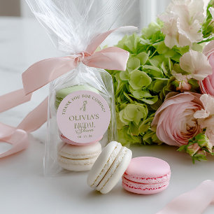 Sticker Rond Faveur de mariage Blush & Vert Sauge