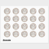 Sticker Rond Faveur de mariage Cerf rustique & Branches de boul (Feuille)