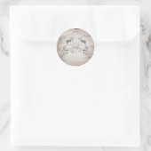 Sticker Rond Faveur de mariage Cerf rustique & Branches de boul (Sac)