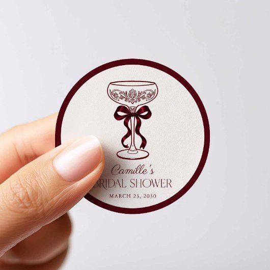 Sticker Rond Faveur de mariage champagnisé