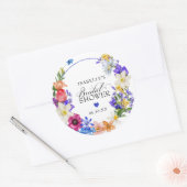 Sticker Rond Faveur de mariage champêtre bleu pourpre rouge (Enveloppe)