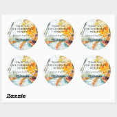 Sticker Rond Faveur de mariage de forêt automnale rustique (Feuille)