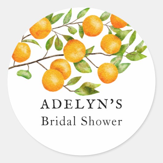 Sticker Rond Faveur de mariage d'été aux agrumes (Devant)