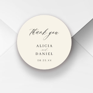 Sticker Rond Faveur de mariage élégante minimaliste simple en i