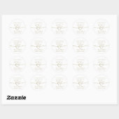 Sticker Rond Faveur de mariage en or simple (Feuille)