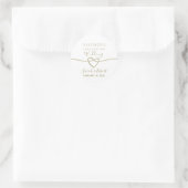 Sticker Rond Faveur de mariage en or simple (Sac)
