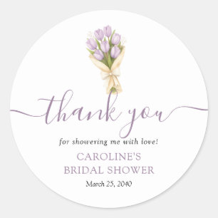 Sticker Rond Faveur de mariage Fleurs de Tulipes Elle est hors 