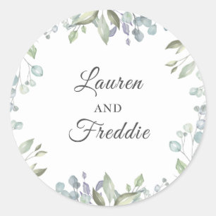 Sticker Rond Faveur de mariage floral aquarelle lilas
