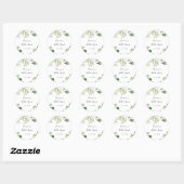 Sticker Rond Faveur de mariage floral marron simple eucalyptus (Feuille)