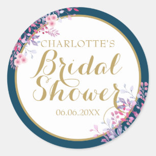 Sticker Rond Faveur de mariage floral Prairie Rose