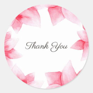 Sticker Rond Faveur de mariage florale aquarelle Corail pêche d