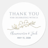 Sticker Rond Faveur de mariage Gold personnalisé (Devant)