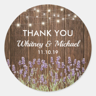 Sticker Rond Faveur de mariage Lumières de Lavande Campagnard R