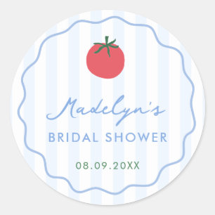 Sticker Rond Faveur de mariage moderne tomate dessinée à la mai