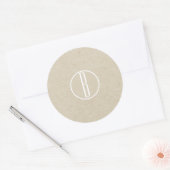 Sticker Rond Faveur de mariage monogramme rustique kraft minima (Enveloppe)