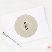 Sticker Rond Faveur de mariage monogramme rustique kraft minima (Enveloppe)