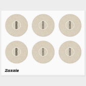 Sticker Rond Faveur de mariage monogramme rustique kraft minima (Feuille)