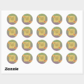Sticker Rond Faveur de mariage or violet et vert Bird of Paradi (Feuille)