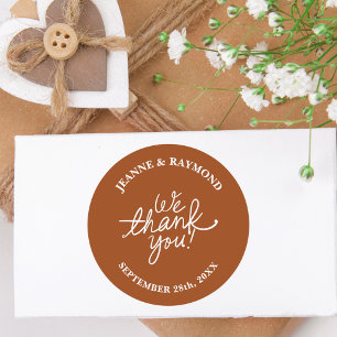 Sticker Rond Faveur de mariage personnalisée en terre cuite Nou