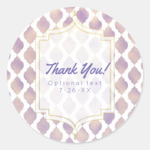 Sticker Rond Faveur de mariage personnalisée marocaine or et bl
