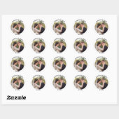 Sticker Rond Faveur de mariage personnalisée | Or |Photo (Feuille)